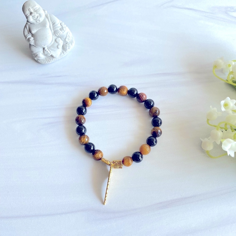 Black Onyx X Tiger's Eye Mala Bracelet